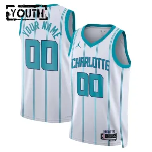 Maillot Enfant Charlotte Hornets Personnalisé Association Edition Blanc Swingman