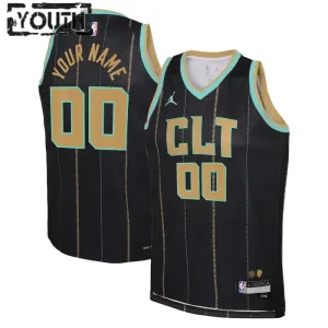 Maillot Enfant Charlotte Hornets Personnalisé City Edition 2022-23 Noir Swingman