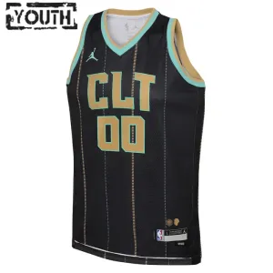 Maillot Enfant Charlotte Hornets Personnalisé City Edition 2022-23 Noir Swingman