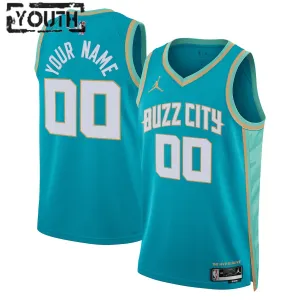 Maillot Enfant Charlotte Hornets Personnalisé City Edition 2023-24 Teal Swingman