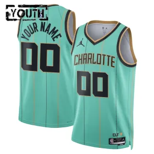 Maillot Enfant Charlotte Hornets Personnalisé City Edition 2024-25 Teal Swingman
