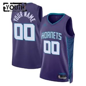 Maillot Enfant Charlotte Hornets Personnalisé Statement Edition Violet Swingman