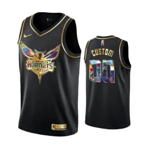Maillot Homme Charlotte Hornets Diamond Edition Personnalisé Noir Swingman Maillot Homme Charlotte Hornets Diamond Edition Personnalisé Noir Swingman