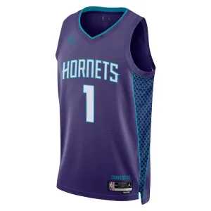 Maillot Homme Charlotte Hornets Lamelo Ball 1 Statement Edition Violet Swingman