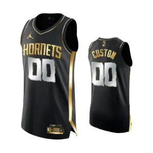 Maillot Homme Charlotte Hornets Limited Personnalisé Golden Edition Noir Swingman Maillot Homme Charlotte Hornets Limited Personnalisé Golden Edition Noir Swingman