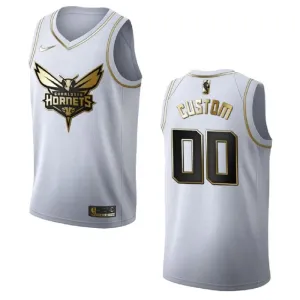 Maillot Homme Charlotte Hornets Personnalisé Golden Edition Blanc Swingman Maillot Homme Charlotte Hornets Personnalisé Golden Edition Blanc Swingman