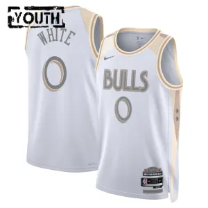 Maillot Enfant Chicago Bulls Coby White City Edition 2024-25 Blanc Swingman