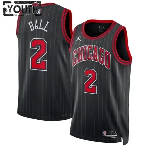 Maillot Enfant Chicago Bulls Lonzo Ball 2 Statement Edition Noir Swingman