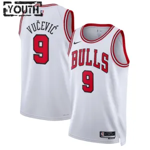 Maillot Enfant Chicago Bulls Nikola Vucevic 9 Association Edition Blanc Swingman