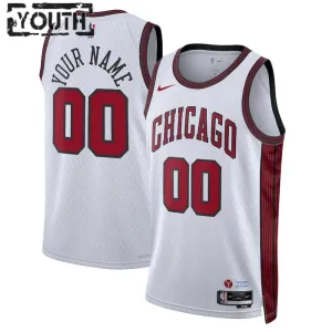 Maillot Enfant Chicago Bulls Personnalisé City Edition 2022-23 Blanc Swingman