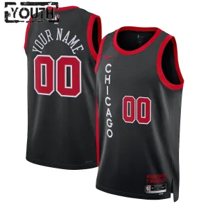 Maillot Enfant Chicago Bulls Personnalisé City Edition 2023-24 Noir Swingman
