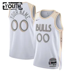 Maillot Enfant Chicago Bulls Personnalisé City Edition 2024-25 Blanc Swingman