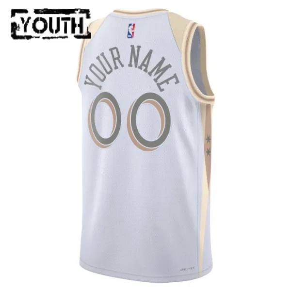 Maillot Enfant Chicago Bulls Personnalisé City Edition 2024-25 Blanc Swingman