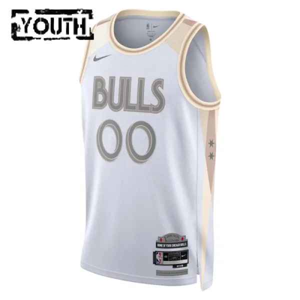 Maillot Enfant Chicago Bulls Personnalisé City Edition 2024-25 Blanc Swingman