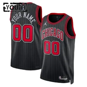 Maillot Enfant Chicago Bulls Personnalisé Statement Edition Noir Swingman
