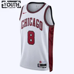 Maillot Enfant Chicago Bulls Zach Lavine 8 City Edition 2022-23 Blanc Swingman