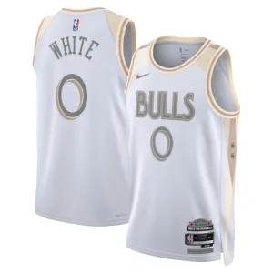 Maillot Homme Chicago Bulls Coby White City Edition 2024-25 Blanc Swingman