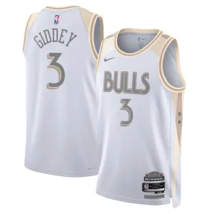 Maillot Homme Chicago Bulls Josh Giddey City Edition 2024-25 Blanc Swingman