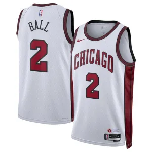 Maillot Homme Chicago Bulls Lonzo Ball 2 City Edition 2022-23 Blanc Swingman