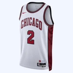 Maillot Homme Chicago Bulls Lonzo Ball 2 City Edition 2022-23 Blanc Swingman