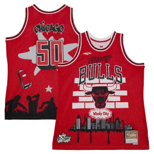 Maillot Homme Chicago Bulls Mitchell Ness x Tats Cru Edition Hardwood Classics 2023-24 Rouge Swingman