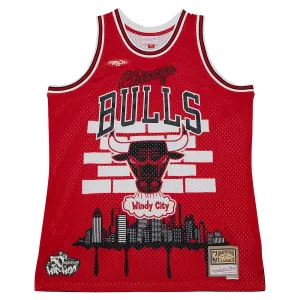 Maillot Homme Chicago Bulls Mitchell Ness x Tats Cru Edition Hardwood Classics 2023-24 Rouge Swingman