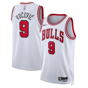 Maillot Homme Chicago Bulls Nikola Vucevic 9 Association Edition Blanc Swingman