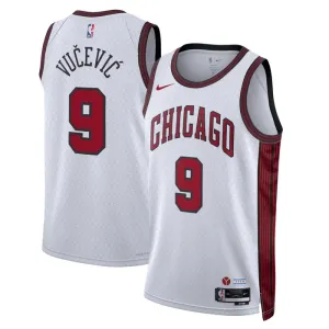 Maillot Homme Chicago Bulls Nikola Vucevic 9 City Edition 2022-23 Blanc Swingman
