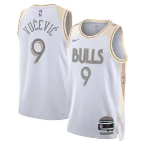 Maillot Homme Chicago Bulls Nikola Vucevic City Edition 2024-25 Blanc Swingman