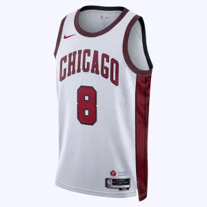 Maillot Homme Chicago Bulls Zach Lavine 8 City Edition 2022-23 Blanc Swingman