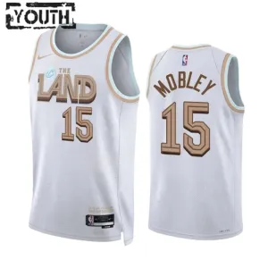 Maillot Enfant Cleveland Cavaliers Isaiah Mobley 15 City Edition 2022-23 Blanc Swingman Maillot Enfant Cleveland Cavaliers Isaiah Mobley 15 City Edition 2022-23 Blanc Swingman