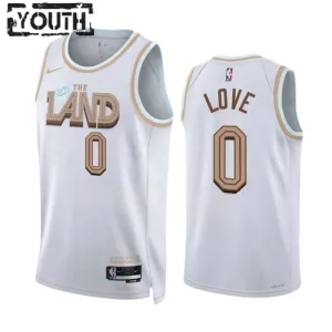 Maillot Enfant Cleveland Cavaliers Kevin Love 0 City Edition 2022-23 Blanc Swingman Maillot Enfant Cleveland Cavaliers Kevin Love 0 City Edition 2022-23 Blanc Swingman