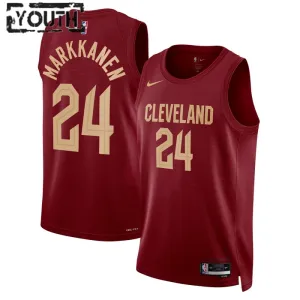 Maillot Enfant Cleveland Cavaliers Lauri Markkanen 24 Icon Edition Maroon Swingman
