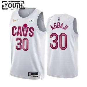 Maillot Enfant Cleveland Cavaliers Ochai Agbaji 30 Association Edition Blanc Swingman Maillot Enfant Cleveland Cavaliers Ochai Agbaji 30 Association Edition Blanc Swingman