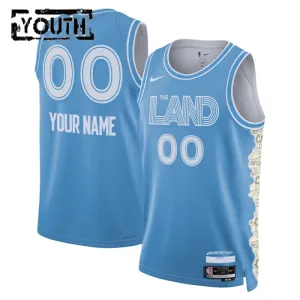 Maillot Enfant Cleveland Cavaliers Personnalisé City Edition 2024-25 Bleu Swingman