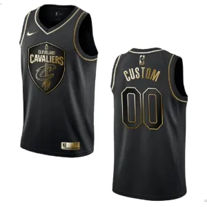 Maillot Homme Cleveland Cavaliers Personnalisé Golden Edition Noir Swingman