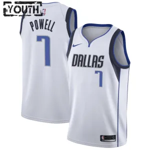 Maillot Enfant Dallas Mavericks Dwight Powell 7 Association Edition Blanc Swingman