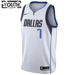 Maillot Enfant Dallas Mavericks Dwight Powell 7 Association Edition Blanc Swingman