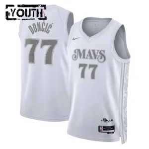Maillot Enfant Dallas Mavericks Luka Doncic City Edition 2024-25 Blanc Swingman