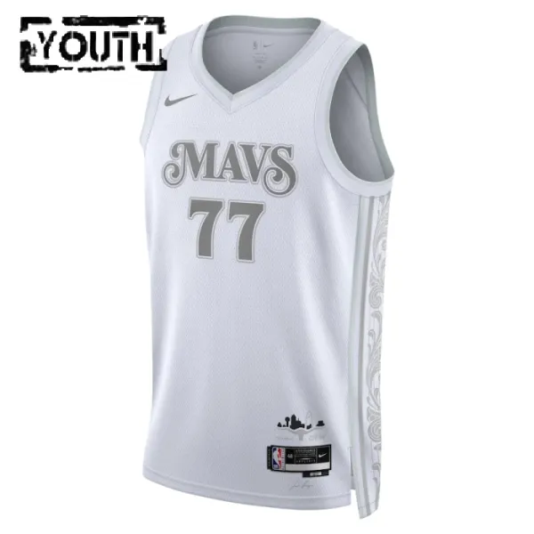 Maillot Enfant Dallas Mavericks Luka Doncic City Edition 2024-25 Blanc Swingman