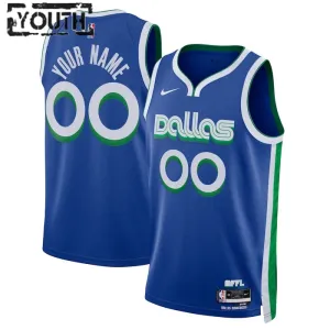 Maillot Enfant Dallas Mavericks Personnalisé City Edition 2022-23 Bleu Swingman
