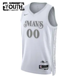 Maillot Enfant Dallas Mavericks Personnalisé City Edition 2024-25 Blanc Swingman