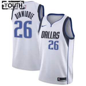 Maillot Enfant Dallas Mavericks Spencer Dinwiddie 26 Association Edition Blanc Swingman