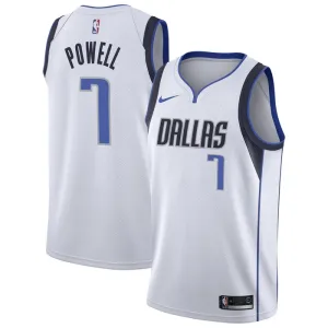 Maillot Homme Dallas Mavericks Dwight Powell 7 Association Edition Blanc Swingman