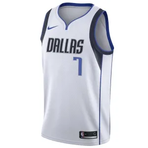 Maillot Homme Dallas Mavericks Dwight Powell 7 Association Edition Blanc Swingman