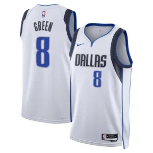 Maillot Homme Dallas Mavericks Josh Green 8 Association Edition Blanc Swingman
