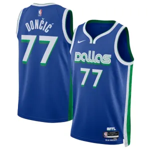 Maillot Homme Dallas Mavericks Luka Doncic 77 City Edition 2022-23 Bleu Swingman