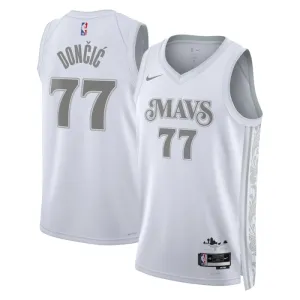 Maillot Homme Dallas Mavericks Luka Doncic City Edition 2024-25 Blanc Swingman