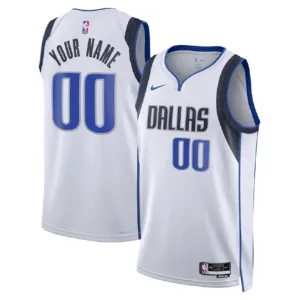 Maillot Homme Dallas Mavericks Personnalisé Association Edition Blanc Swingman
