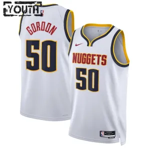 Maillot Enfant Denver Nuggets Aaron Gordon 50 Association Edition Blanc Swingman
